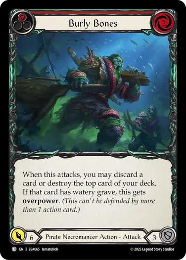 Burly Bones (Red) [SEA065] (High Seas)  Rainbow Foil