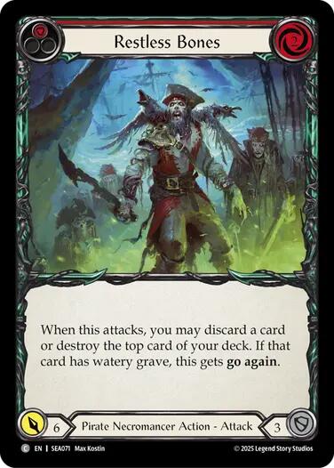 Restless Bones (Red) [SEA071] (High Seas)  Rainbow Foil